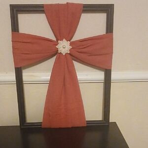 Decorative Cross Wall Art with Hot Pink Fabric